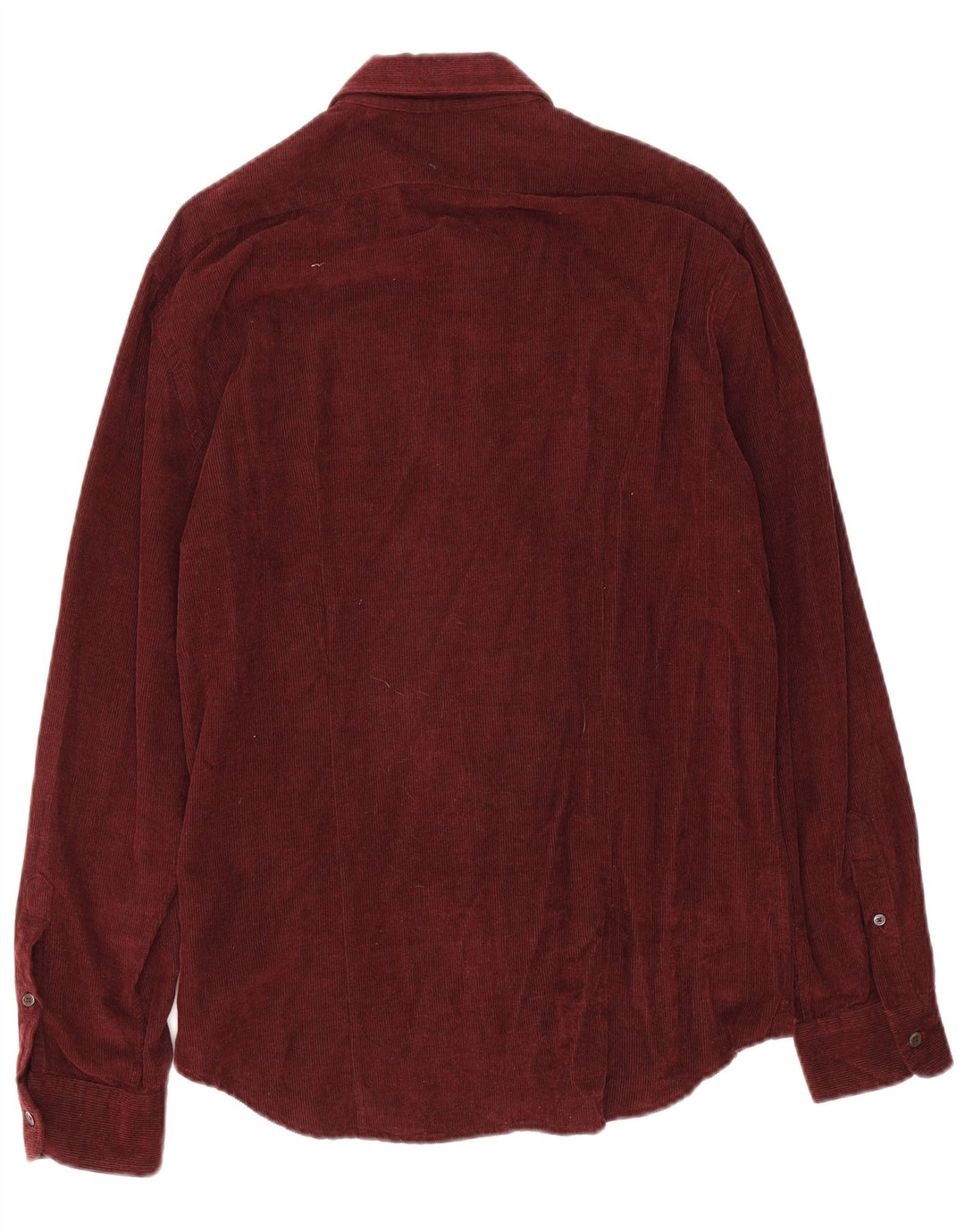 Camicia da uomo in velluto a coste Jigsaw, cotone bordeaux medio