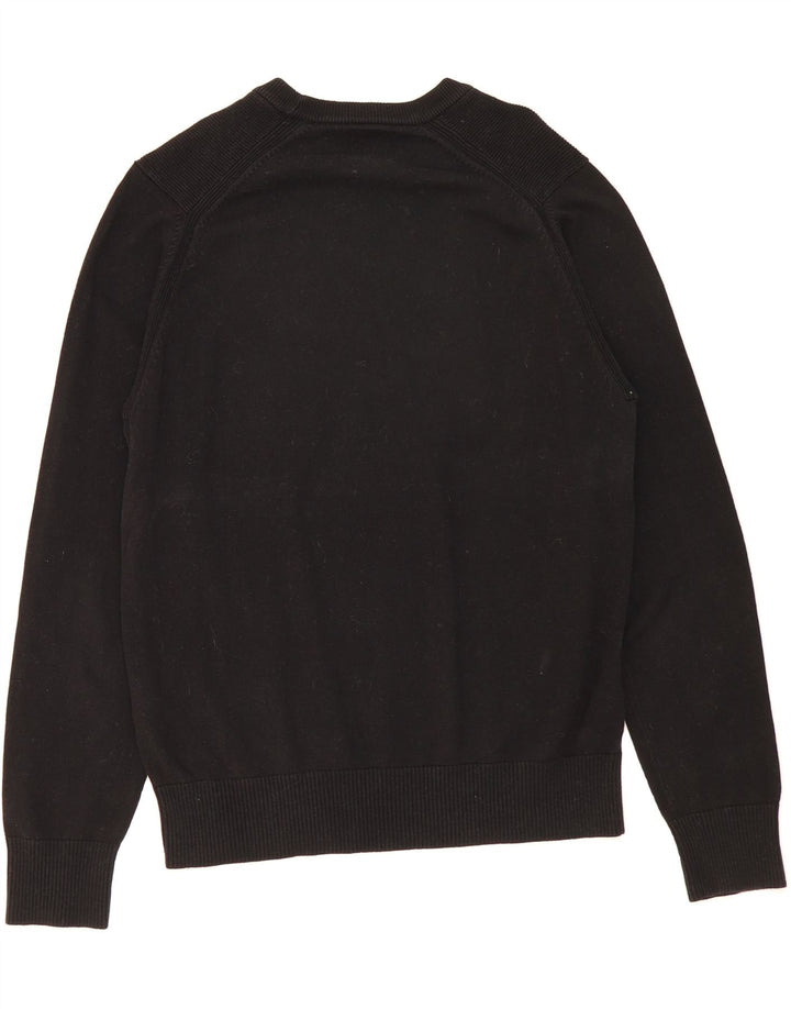 JACK & JONES Mens Graphic Crew Neck Jumper Sweater Large Black Cotton Vintage Jack & Jones and Second-Hand Jack & Jones from Messina Hembry 
