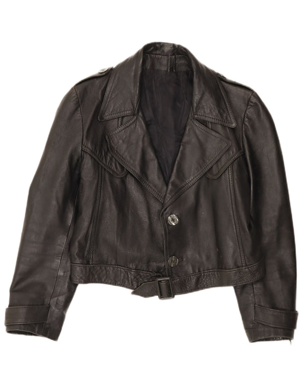 Giacca militare corta da donna VINTAGE UK 12 media nera