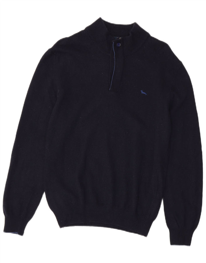 Maglione da donna Harmont & Blaine con collo con zip UK 12 Lana medio blu navy