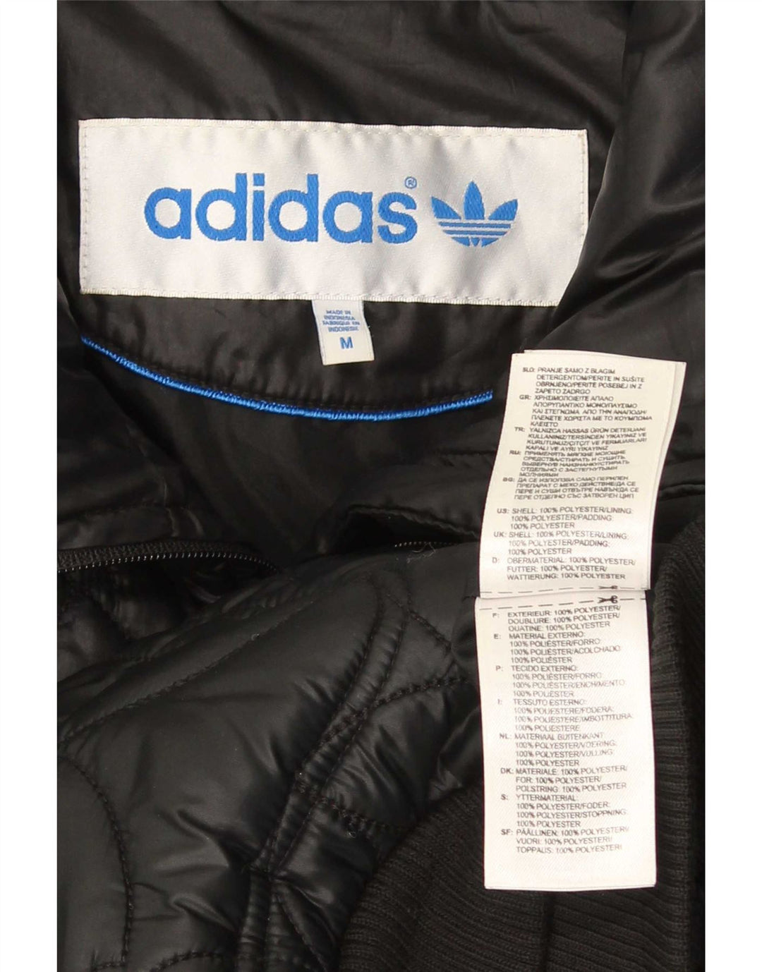 Giacca imbottita bomber da donna Adidas UK 12 poliestere nero medio