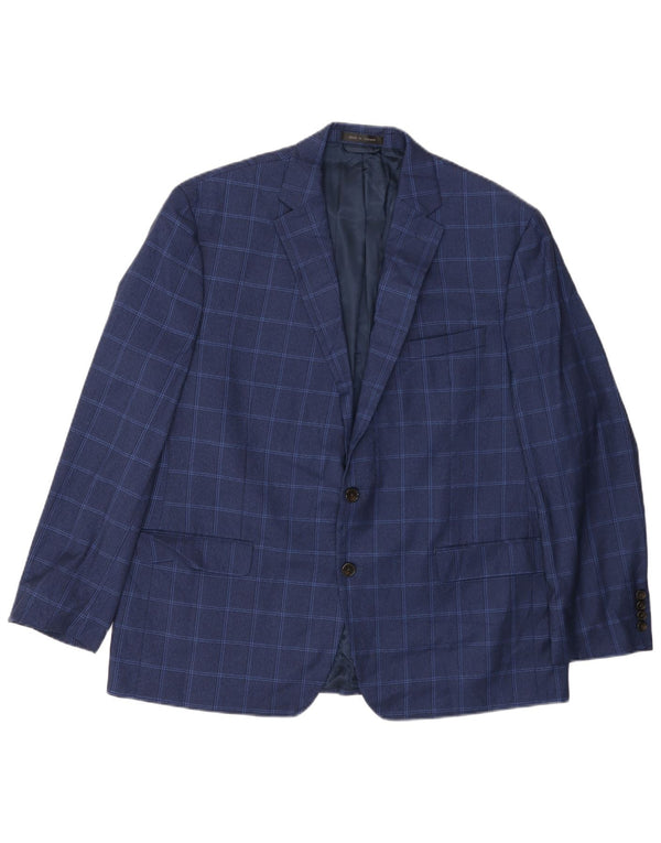 Giacca blazer da uomo a 2 bottoni Ralph Lauren UK 46 2XL blu navy a quadri