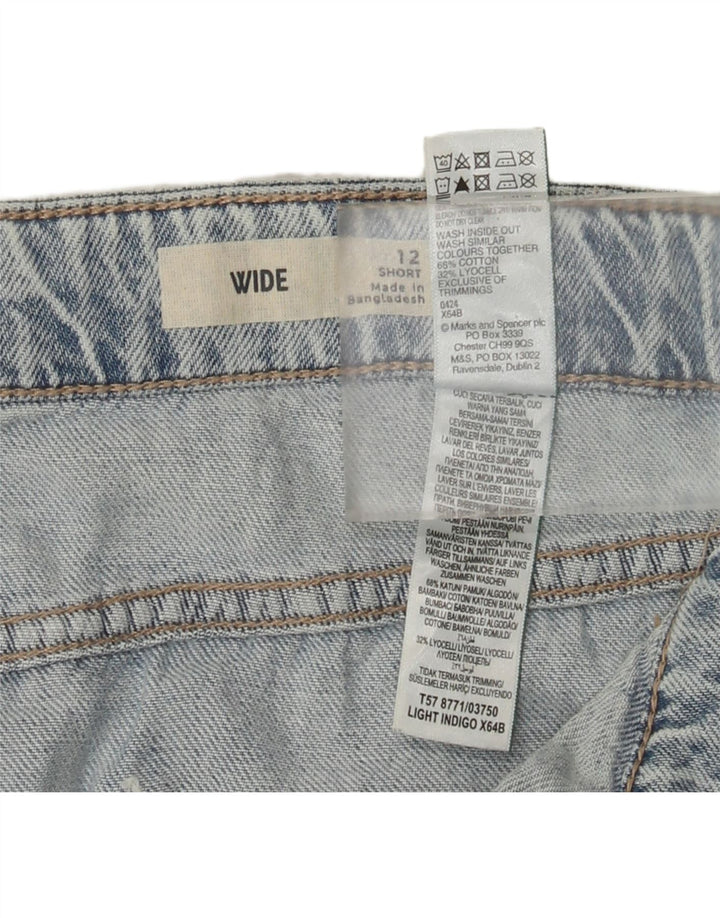 Jeans Marks & Spencer da donna cargo a gamba larga UK 12 medio W32 L28 blu