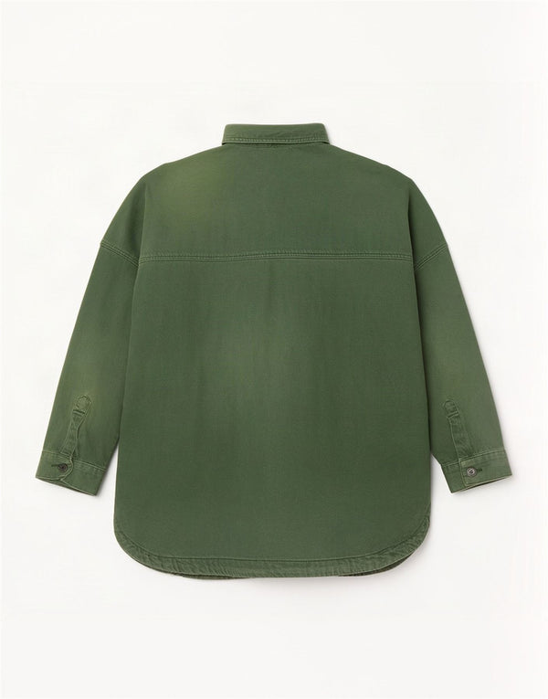 Abito chemisier oversize in denim da donna Zara UK 10 piccolo in cotone verde