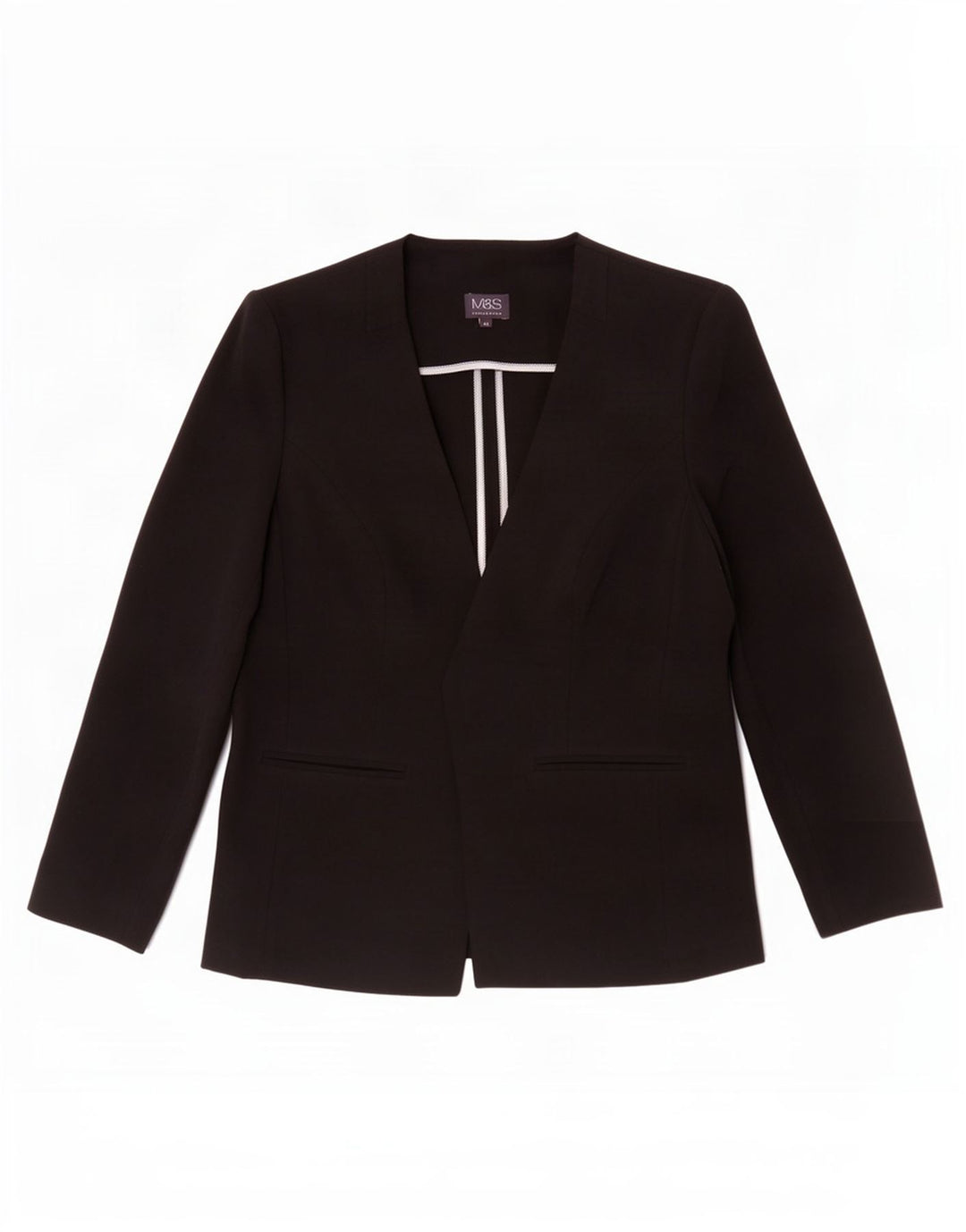 Giacca Marks & Spencer da donna Open Blazer UK 14 poliestere nero medio