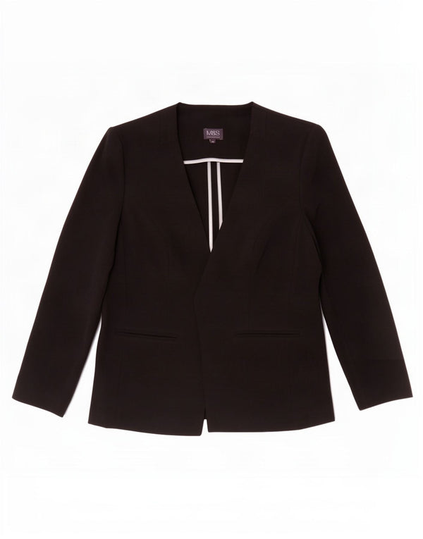 Giacca Marks & Spencer da donna Open Blazer UK 14 poliestere nero medio