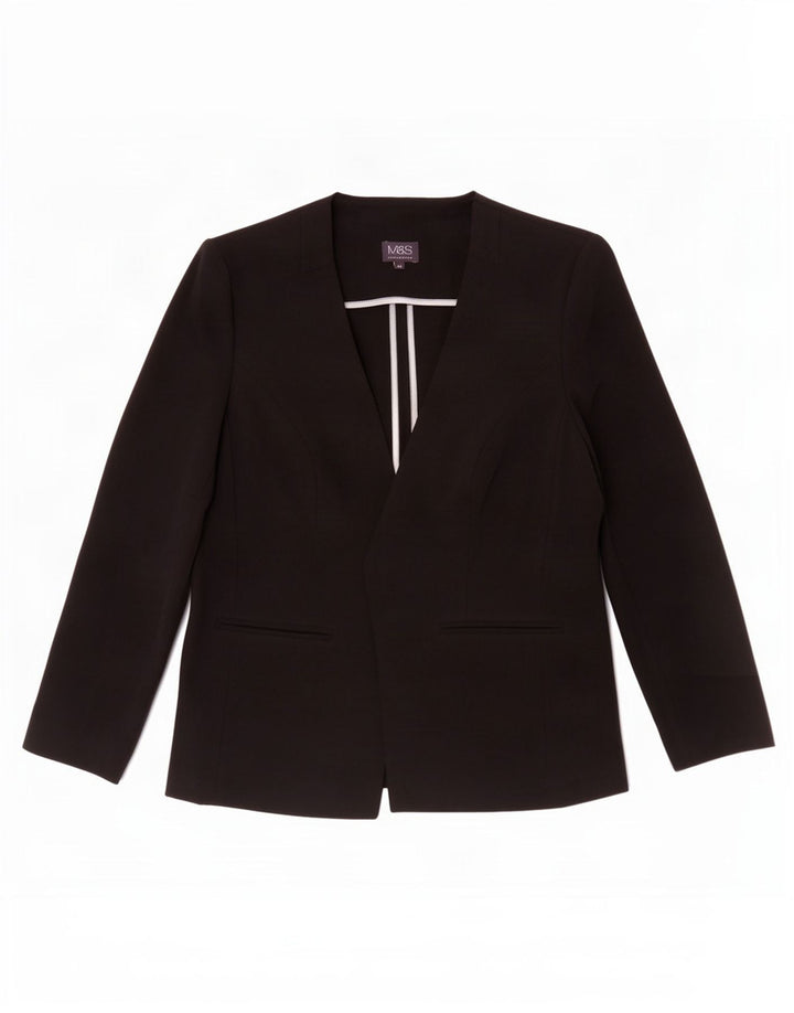 Giacca Marks & Spencer da donna Open Blazer UK 14 poliestere nero medio