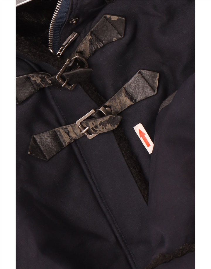 Giacca Parka con cappuccio da donna Zara UK 16 grande poliestere blu navy