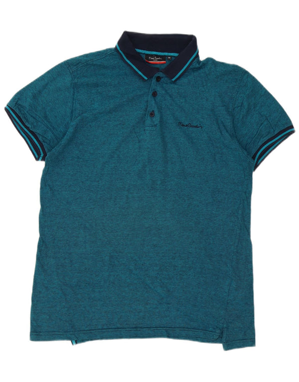 Polo da uomo Regular Fit Pierre Cardin, cotone gessato medio turchese