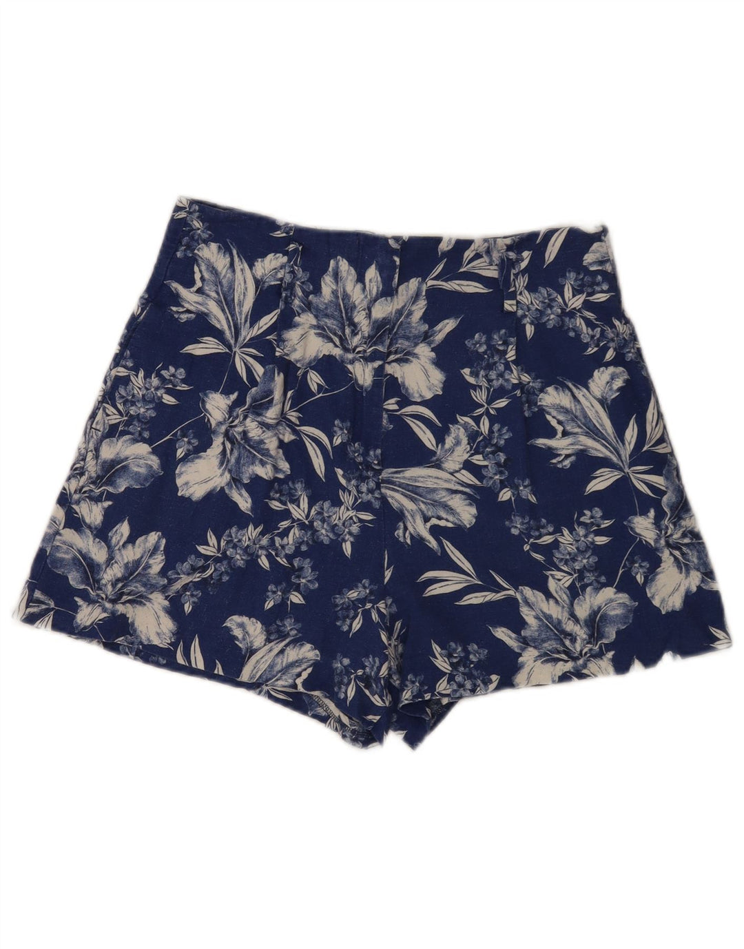 Pantaloni caldi a vita alta Zara da donna medi W28 blu floreali