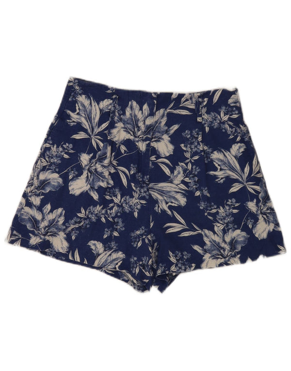 Pantaloni caldi a vita alta Zara da donna medi W28 blu floreali