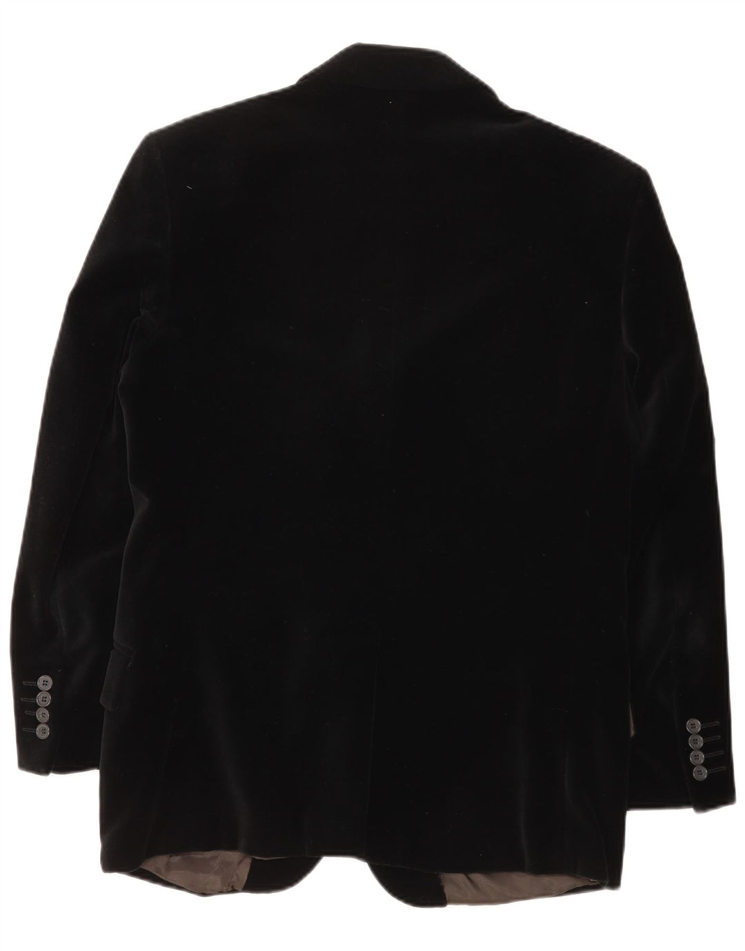 Giacca blazer in velluto a 3 bottoni vintage da uomo UK 38 media nera