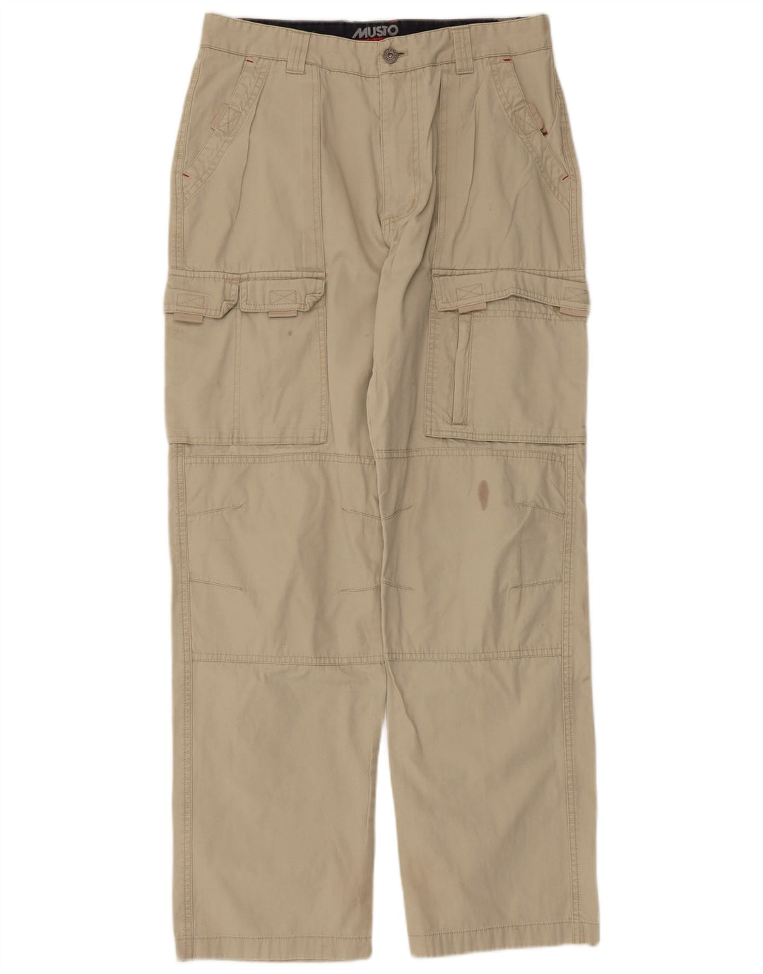 Pantaloni cargo dritti da uomo Musto W32 L32 in cotone beige