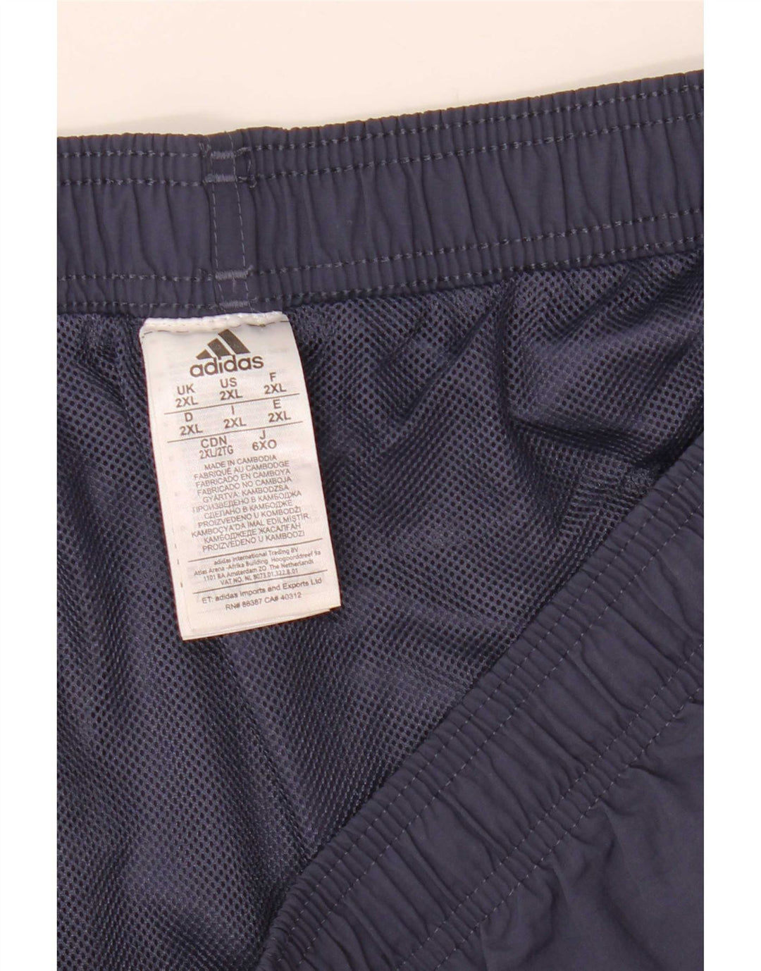 Pantaloncini sportivi da uomo Adidas 2XL nylon blu navy