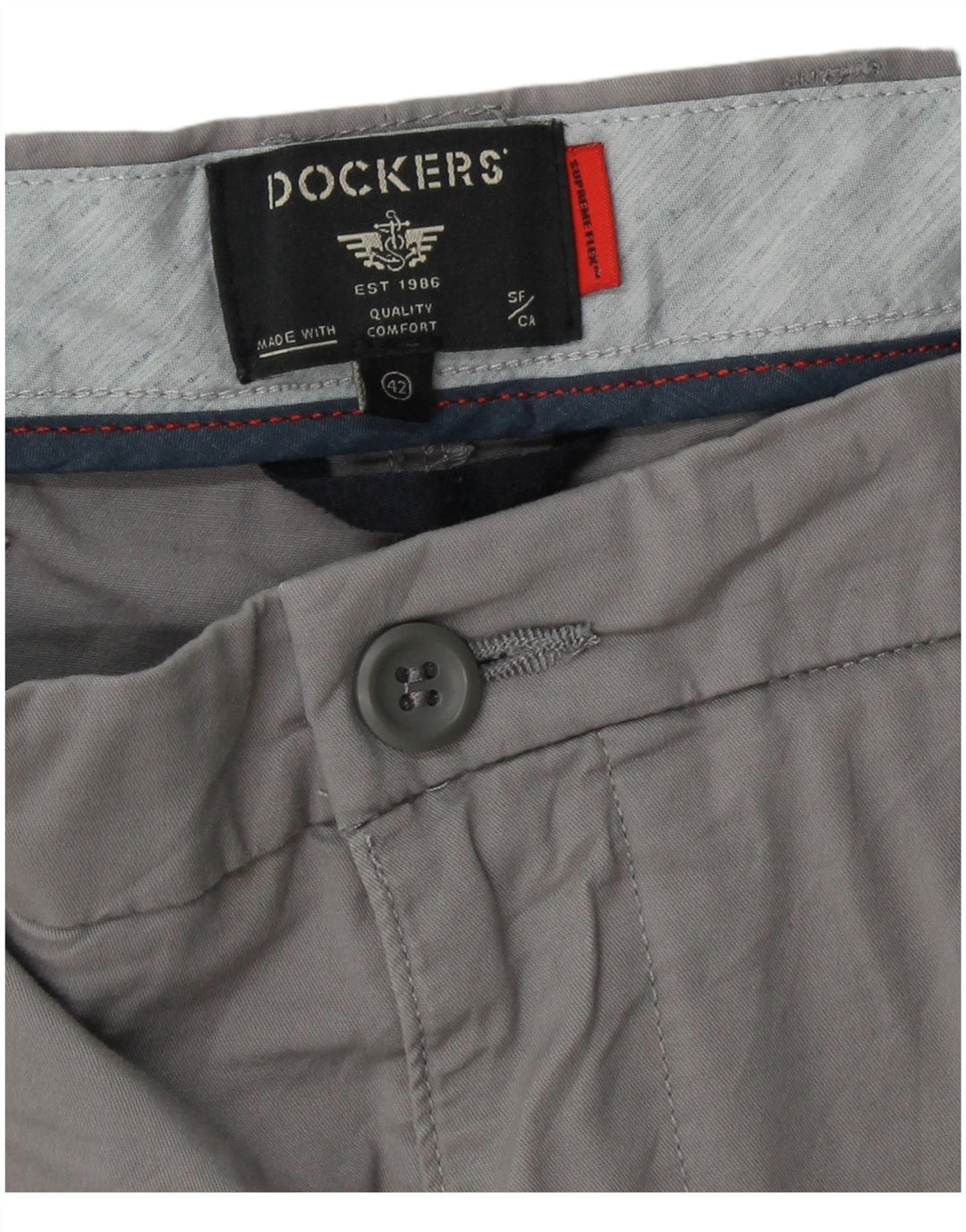 DOCKERS Pantaloncini chino da uomo W42 2XL Cotone grigio