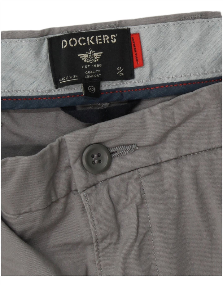 DOCKERS Pantaloncini chino da uomo W42 2XL Cotone grigio