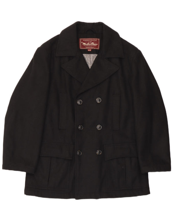 Cappotto da marinaio da uomo Marlboro Classics EU 48 lana nera media