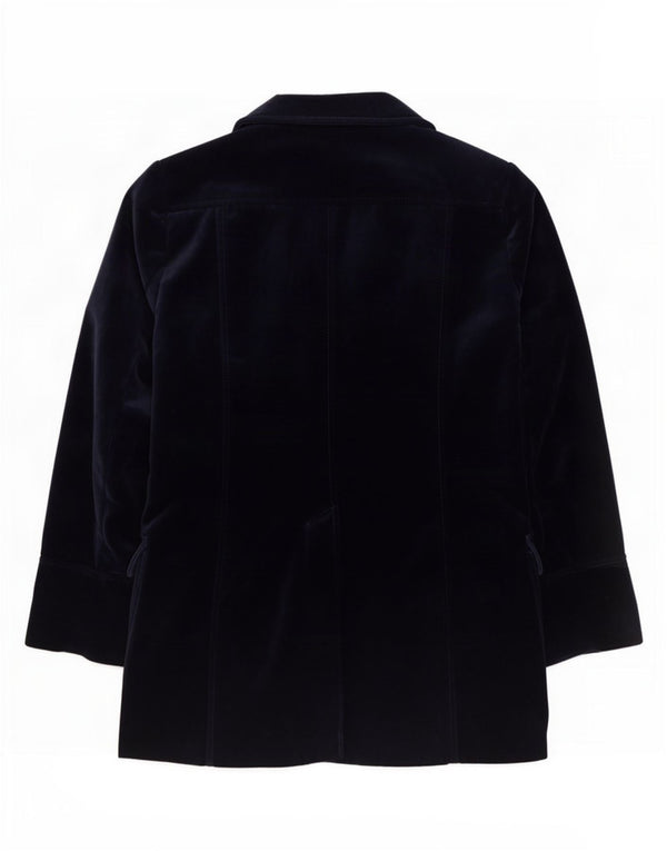 Valentino Womens Double Breasted Coat Size 42 Small Navy Blue