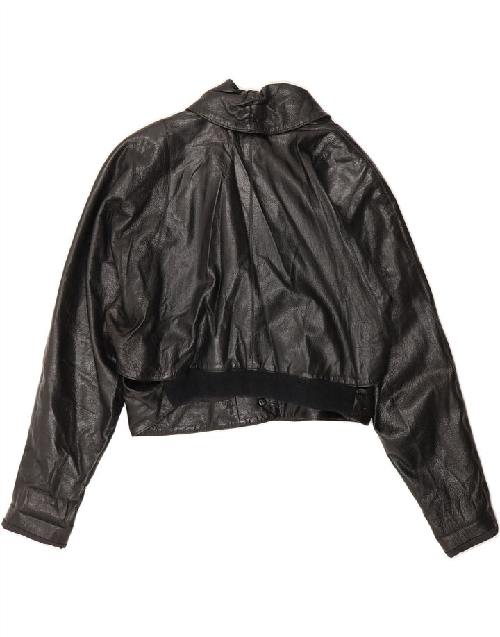 CORSI Womens Crop Bomber Jacket UK 16 Large Black Vintage Corsi and Second-Hand Corsi from Messina Hembry 