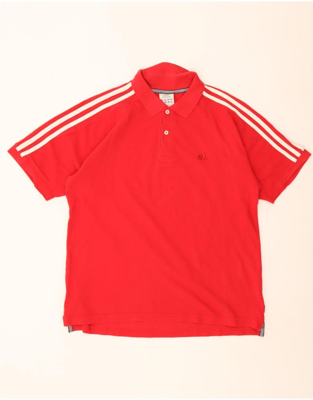 Polo Adidas da uomo in cotone rosso medio