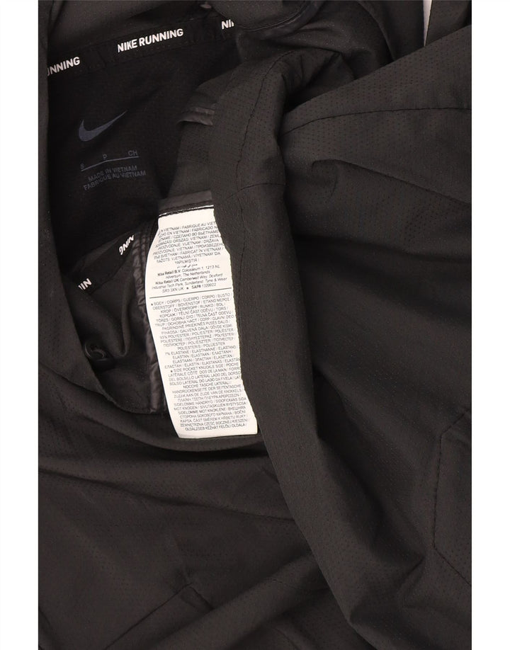 Giacca da ginnastica da uomo con cappuccio Nike, piccola, nera, in poliestere
