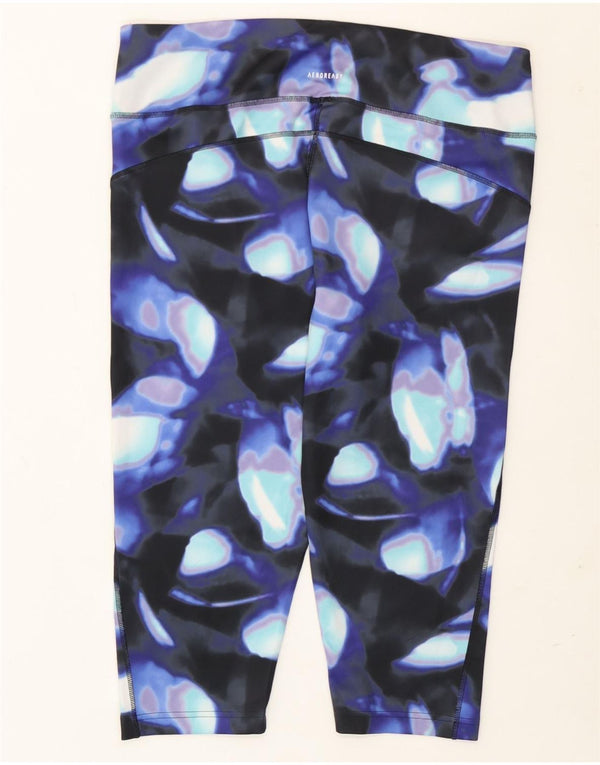 Leggings Adidas Aeroready Abstract Pattern da donna UK 24/26 2XL Blu navy
