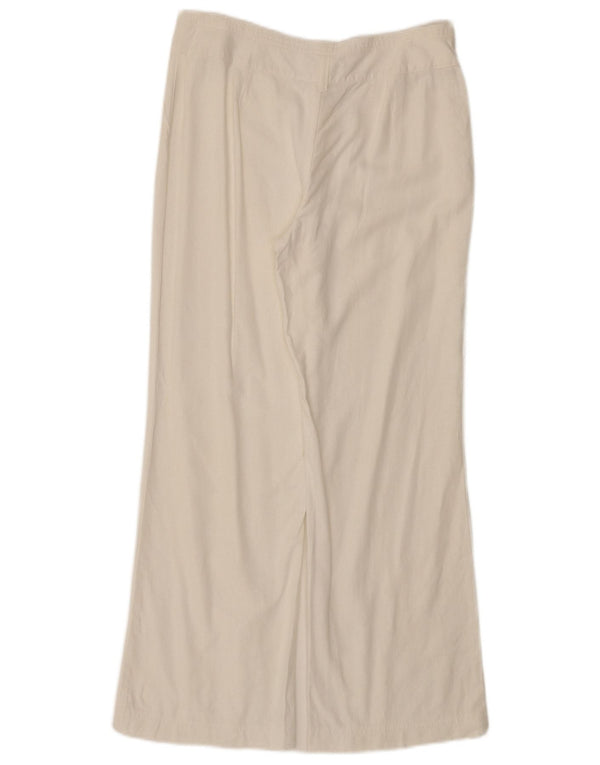 Pantaloni casual a gamba larga da donna Marks & Spencer UK 12 medi W30 L27 bianchi