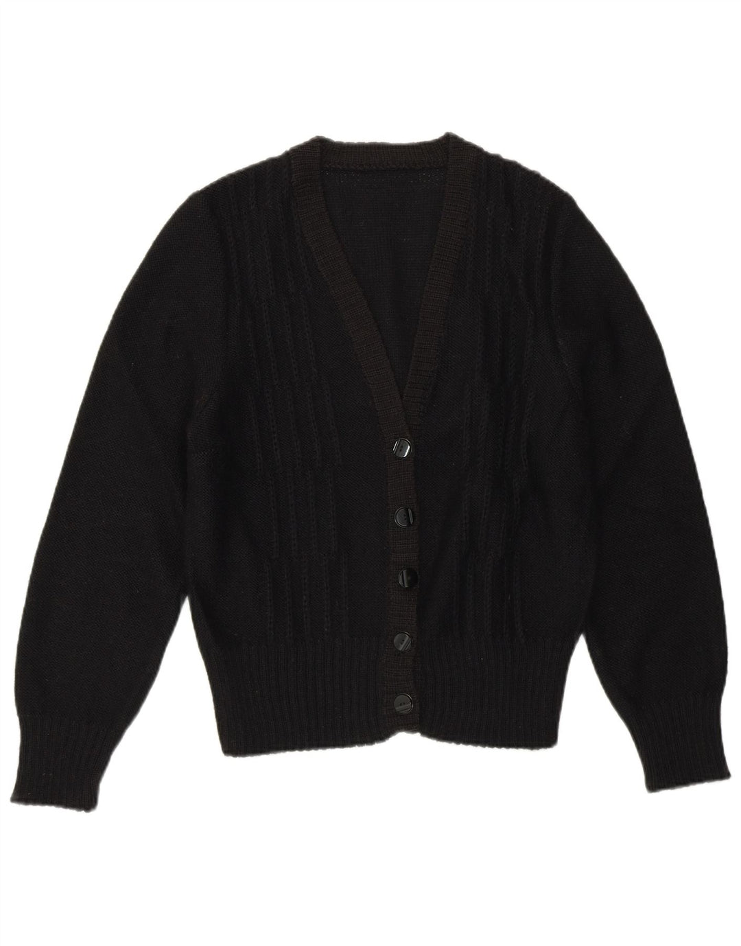 Maglione cardigan da donna vintage UK 10 piccolo nero