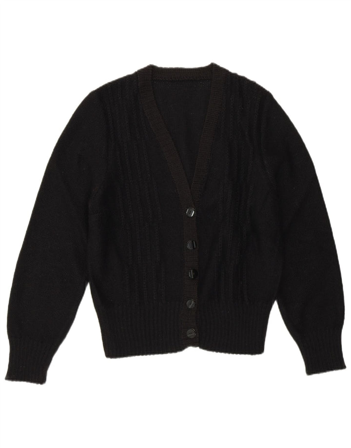 Maglione cardigan da donna vintage UK 10 piccolo nero