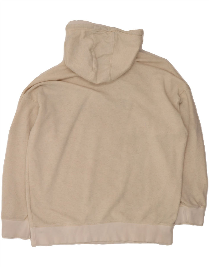 ADIDAS Womens Oversized Hoodie Jumper UK 12 Medium Beige Cotton Vintage Adidas and Second-Hand Adidas from Messina Hembry 