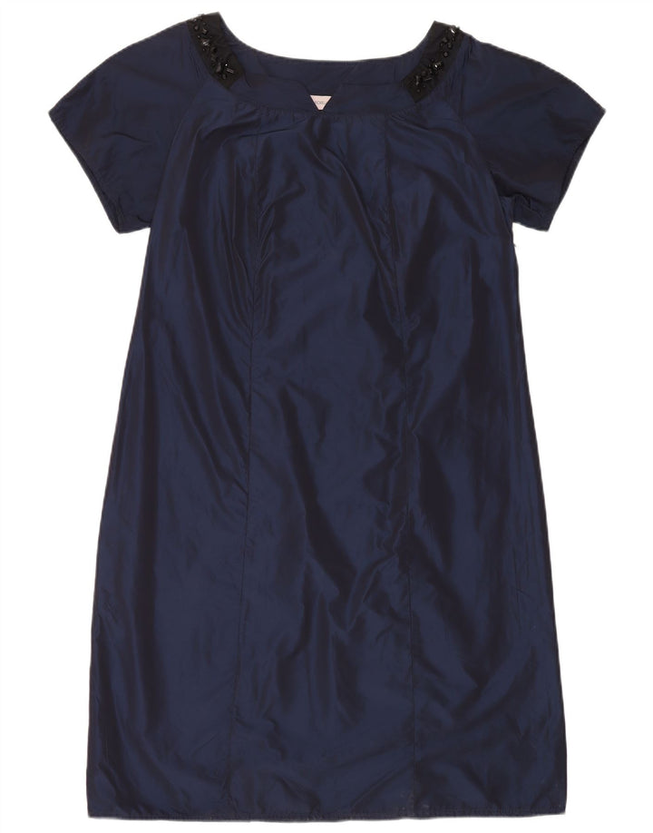 FIORELLA RUBINO Abito a trapezio da donna UK 14 Grande poliestere blu navy