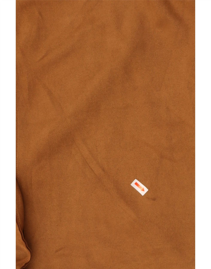 VINTAGE Womens Open Overcoat UK 14 Medium Brown Polyester