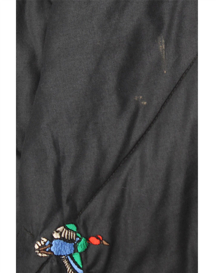 Cappotto giacca a vento dal taglio ampio da donna VINTAGE UK 20 2XL nero con stampa animalier