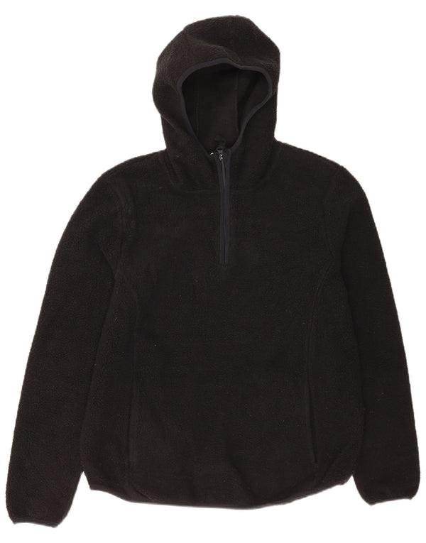 Maglione con cappuccio in pile con zip 1/4 da donna Mountain Warehouse UK 14 grande nero