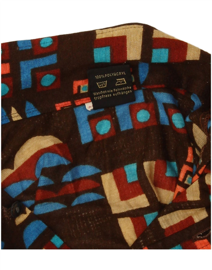 Camicia vintage da bambino 11-12 anni in poliacrilico geometrico marrone