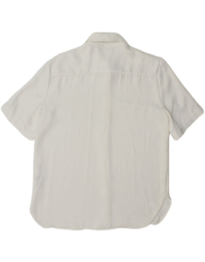 Camicia a maniche corte da donna Zara UK 14 Viscosa bianca media