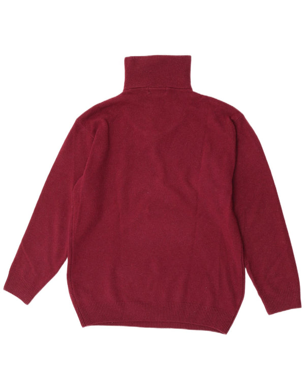 Maglione Tardini da uomo con zip e collo grande in lana bordeaux