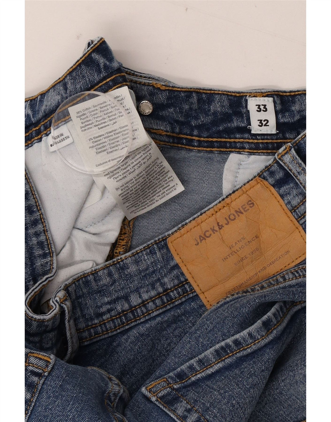 JACK & JONES Jeans slim da uomo W33 L32 Blu cotone