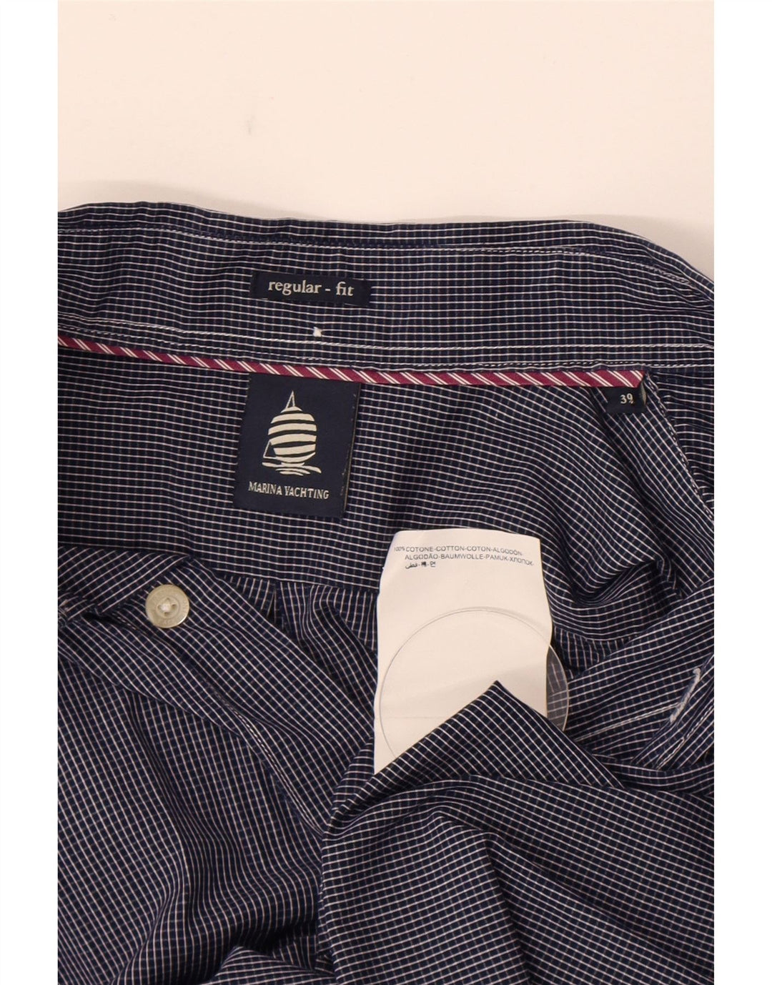 Marina Yachting Camicia da uomo vestibilità regolare taglia 39 medio blu navy a quadri