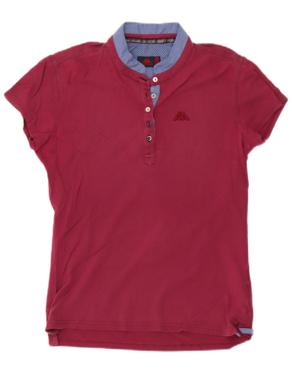 Polo Kappa da donna UK 14 grande in cotone bordeaux