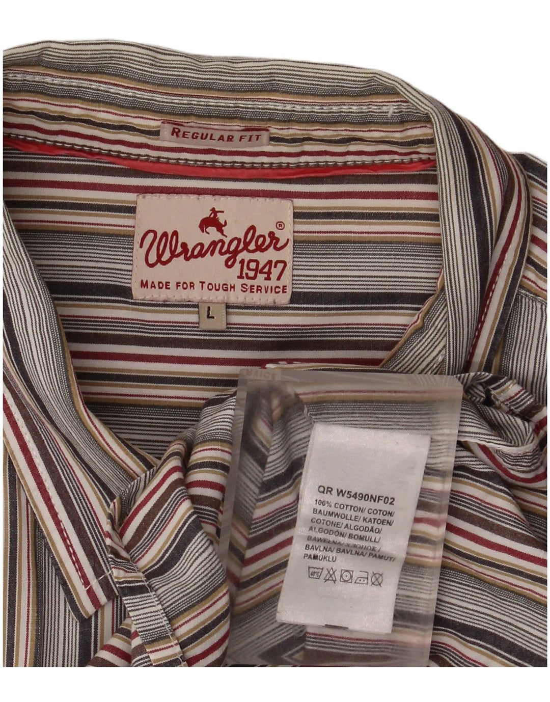 Camicia da uomo Wrangler grande in cotone a righe multicolori