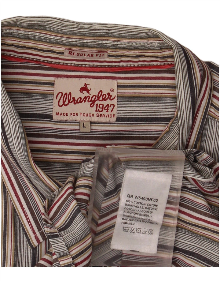Camicia da uomo Wrangler grande in cotone a righe multicolori