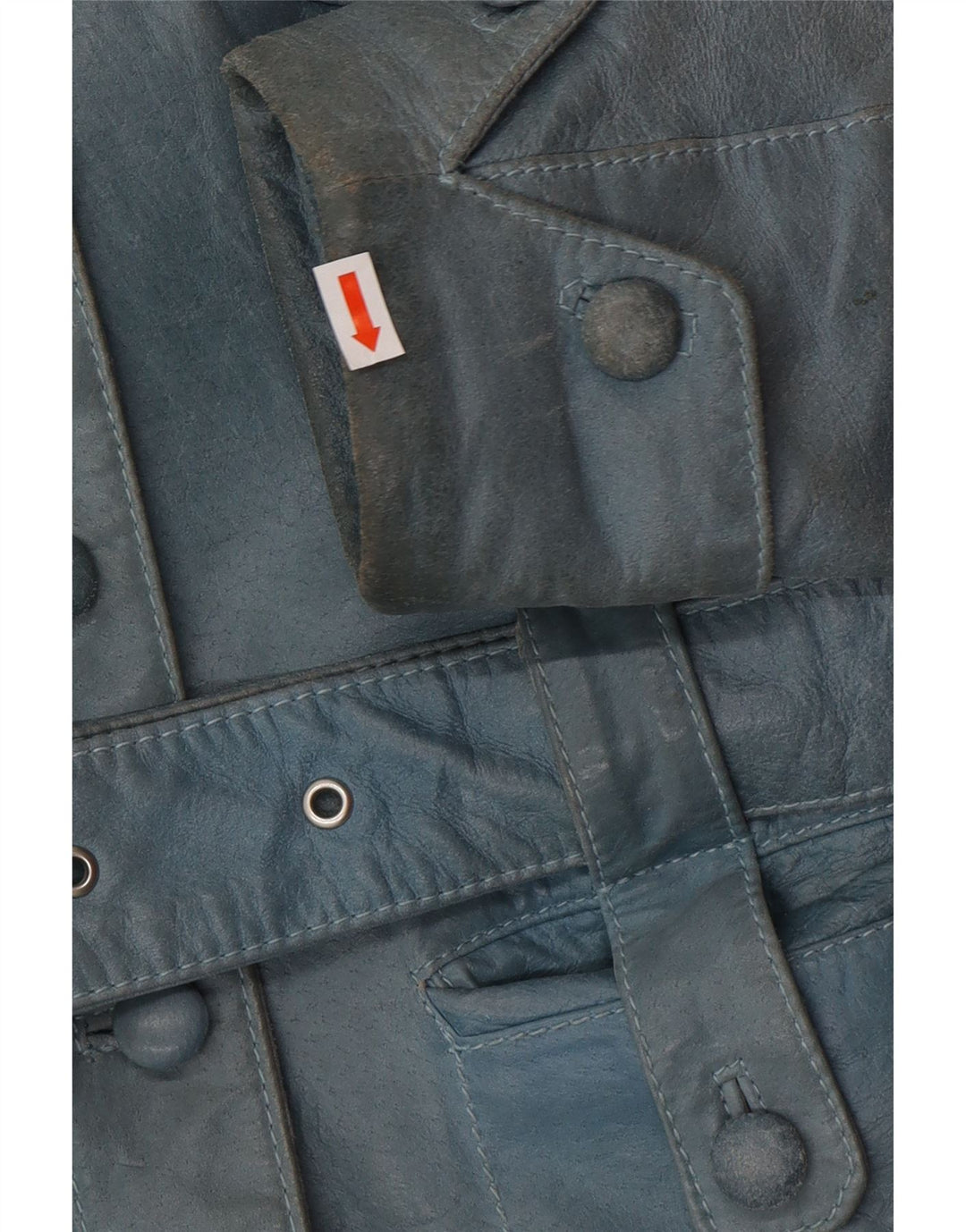 Giacca in pelle da donna VINTAGE UK 12 Blu medio