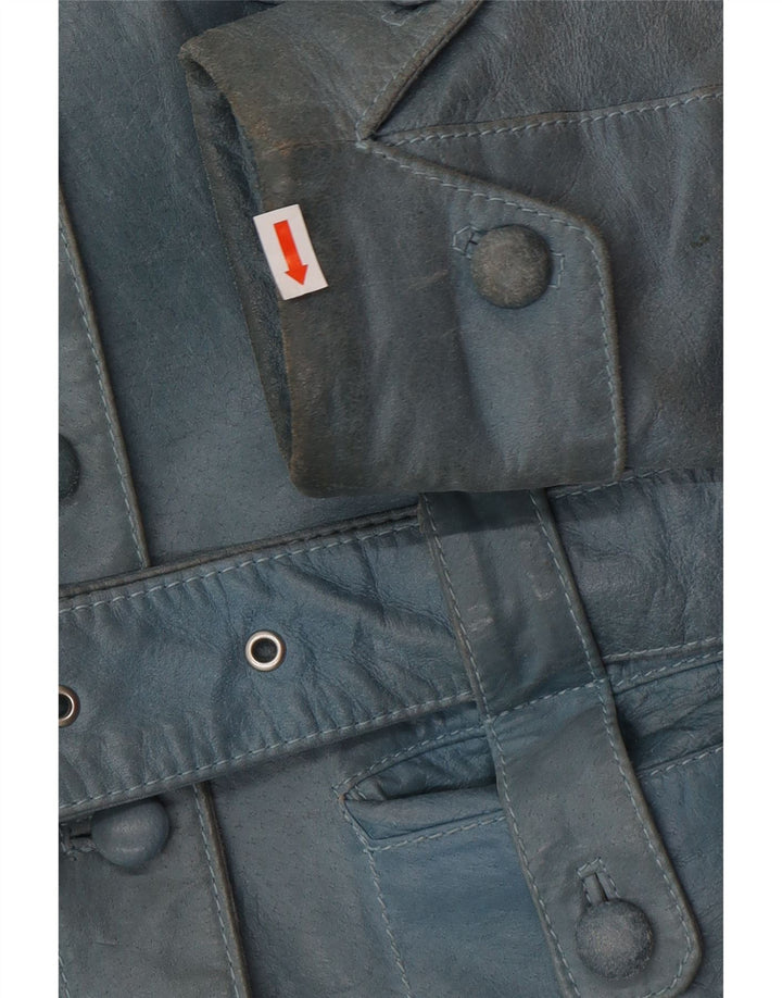 Giacca in pelle da donna VINTAGE UK 12 Blu medio