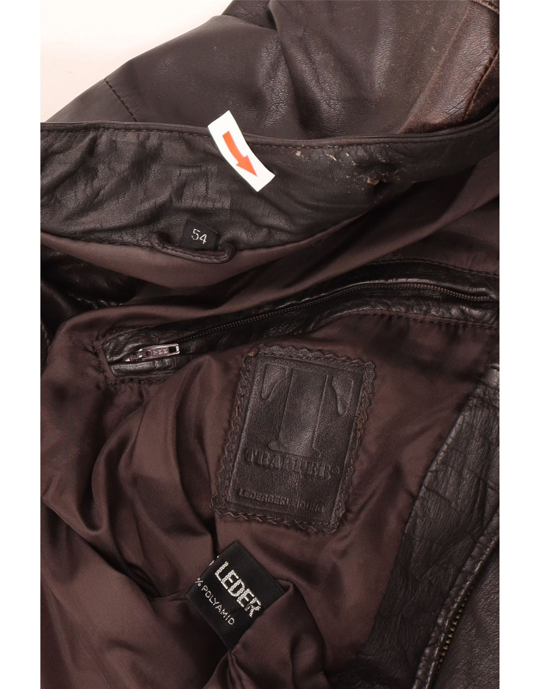 Giacca in pelle da uomo Trapper IT 54 2XL Pelle marrone