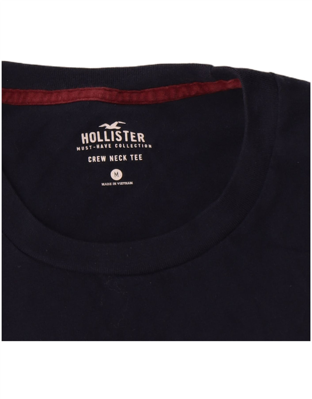 T-shirt Hollister da uomo Top media in cotone blu navy