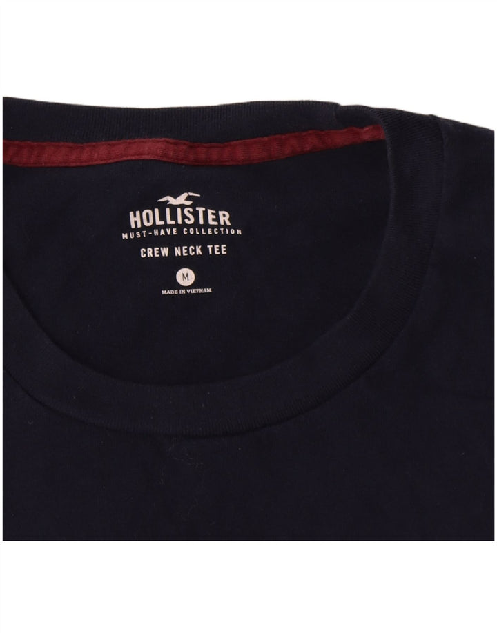 T-shirt Hollister da uomo Top media in cotone blu navy