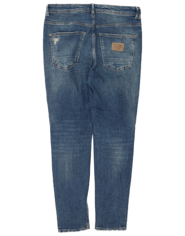 Jeans affusolati da uomo Zara EU 42 Large W32 L28 cotone blu