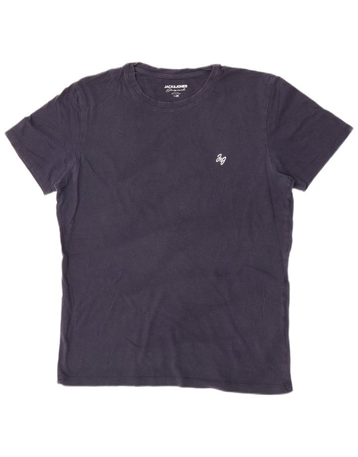 T-shirt da uomo Jack & Jones Top in cotone blu navy medio
