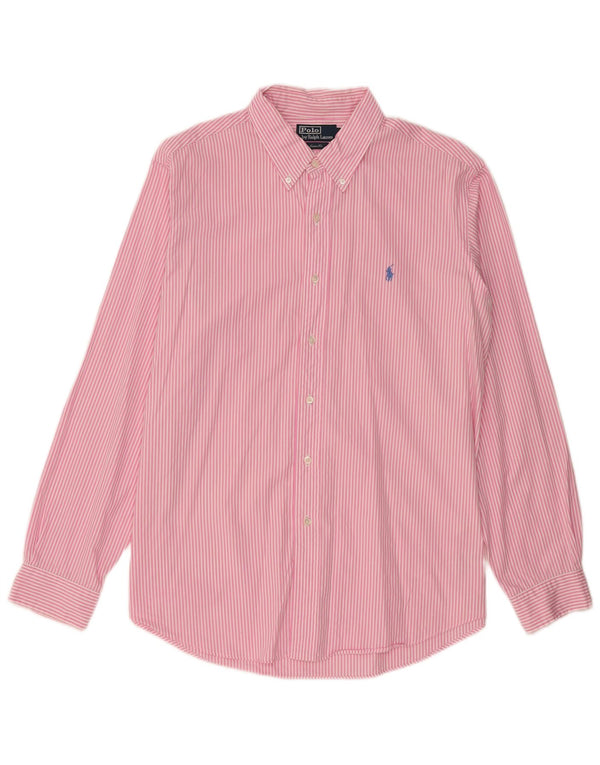 POLO RALPH LAUREN Camicia da uomo su misura XL Cotone gessato rosa